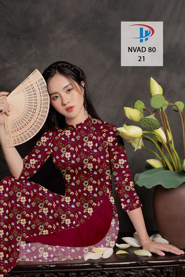 Vải Áo Dài Hoa Đều Kiểu Mới AD NVAD80 53 Vải Áo Dài Hoa Đều Kiểu Mới AD NVAD80