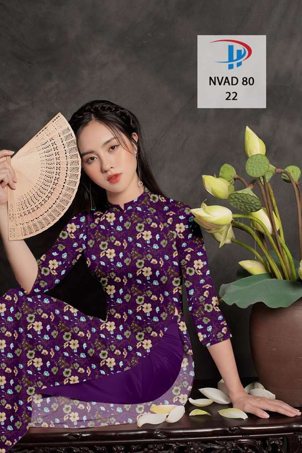 Vải Áo Dài Hoa Đều Kiểu Mới AD NVAD80 54 Vải Áo Dài Hoa Đều Kiểu Mới AD NVAD80