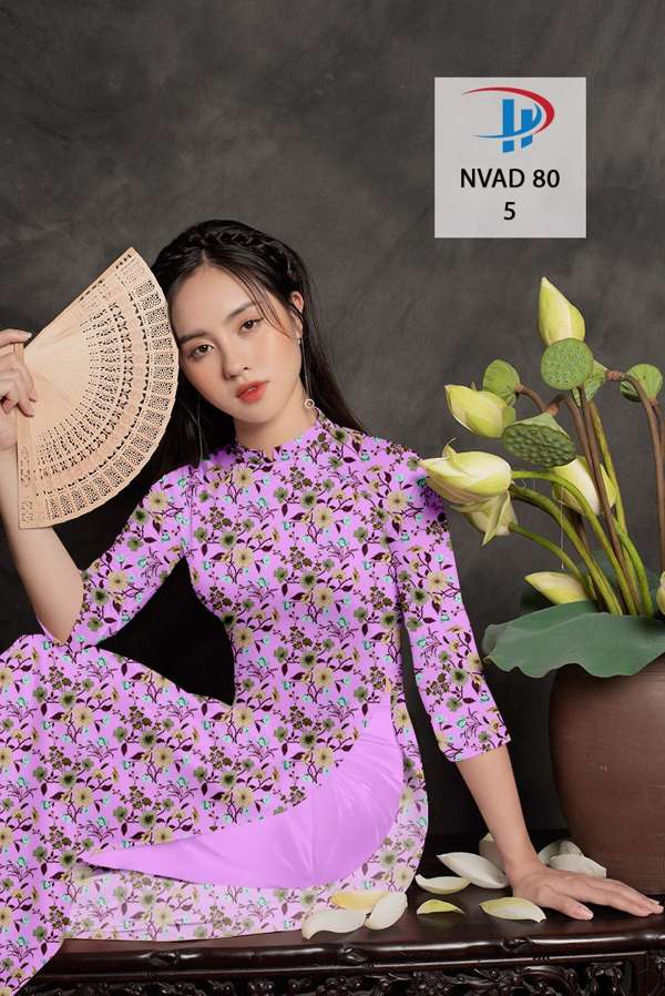 Vải Áo Dài Hoa Đều Kiểu Mới AD NVAD80 63 Vải Áo Dài Hoa Đều Kiểu Mới AD NVAD80