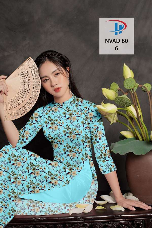 Vải Áo Dài Hoa Đều Kiểu Mới AD NVAD80 64 Vải Áo Dài Hoa Đều Kiểu Mới AD NVAD80