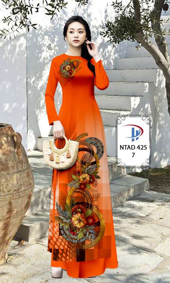 Vải Áo Dài Hoa In 3D Thiết Kế 2021 AD NTAD425 64 Vải Áo Dài Hoa In 3D Thiết Kế 2021 AD NTAD425