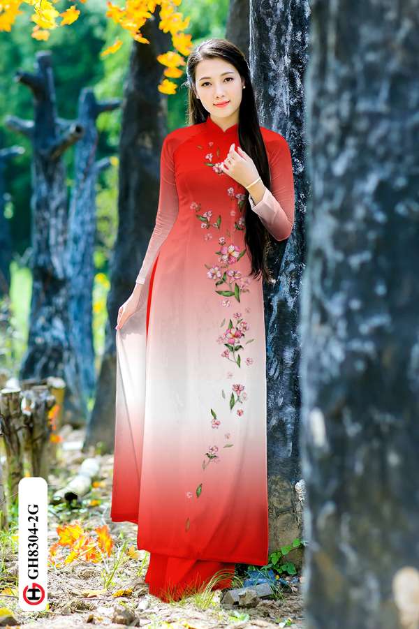 Vải Áo Dài Hoa Dọc Thân Độc Đáo AD GH8304 34 Vải Áo Dài Hoa Dọc Thân Độc Đáo AD GH8304