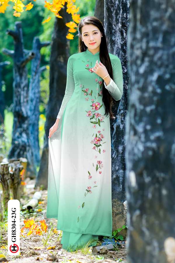 Vải Áo Dài Hoa Dọc Thân Độc Đáo AD GH8304 42 Vải Áo Dài Hoa Dọc Thân Độc Đáo AD GH8304