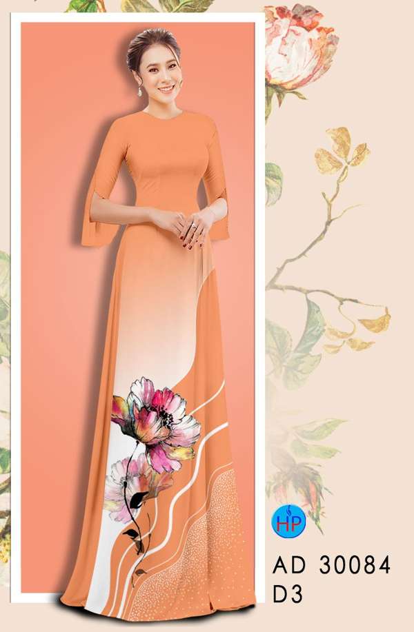 Vải Áo Dài Hoa In 3D Độc Đáo AD 30084 40 Vải Áo Dài Hoa In 3D Độc Đáo AD 30084