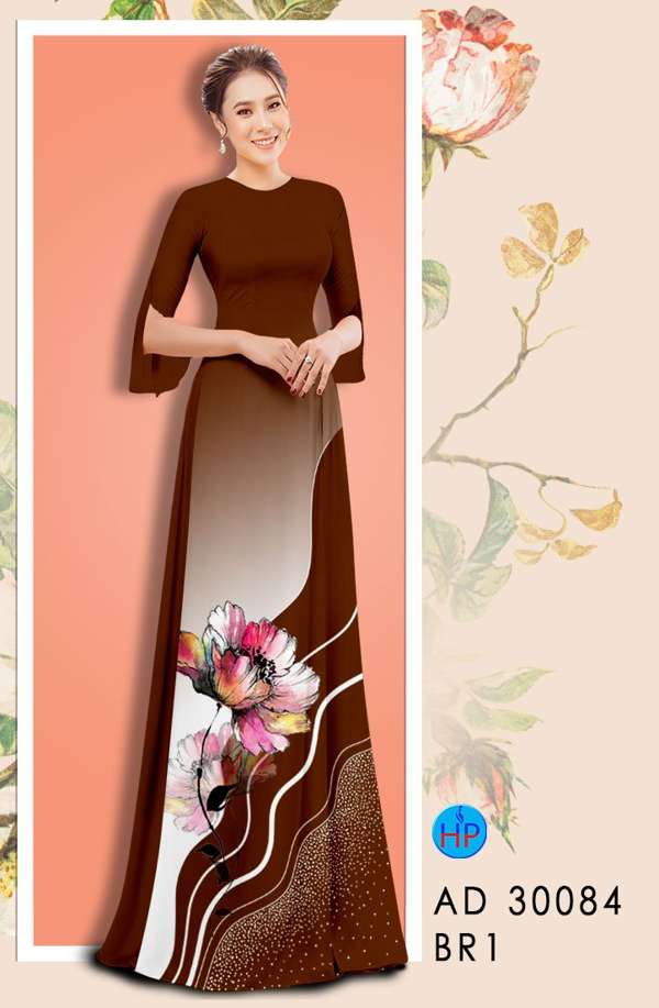 Vải Áo Dài Hoa In 3D Độc Đáo AD 30084 44 Vải Áo Dài Hoa In 3D Độc Đáo AD 30084