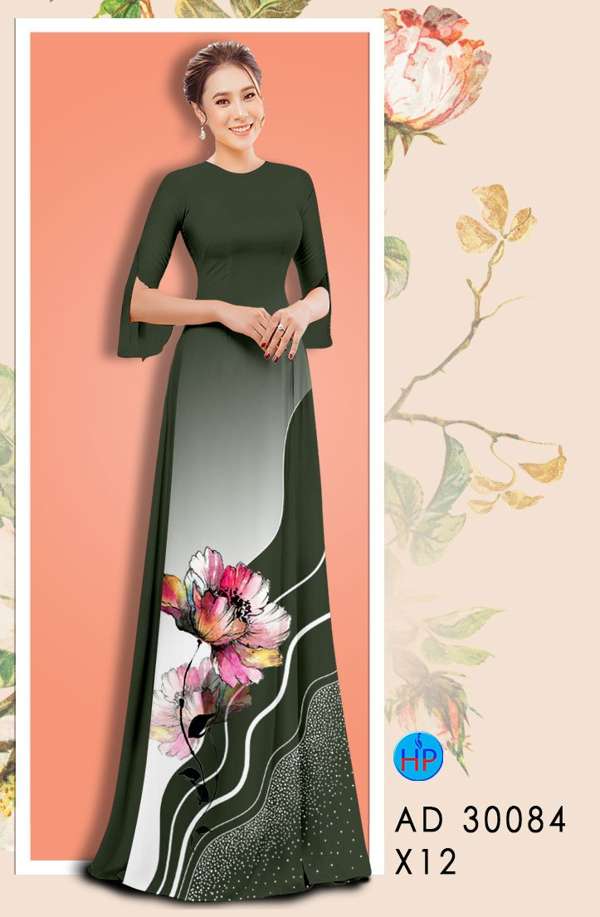 Vải Áo Dài Hoa In 3D Độc Đáo AD 30084 41 Vải Áo Dài Hoa In 3D Độc Đáo AD 30084
