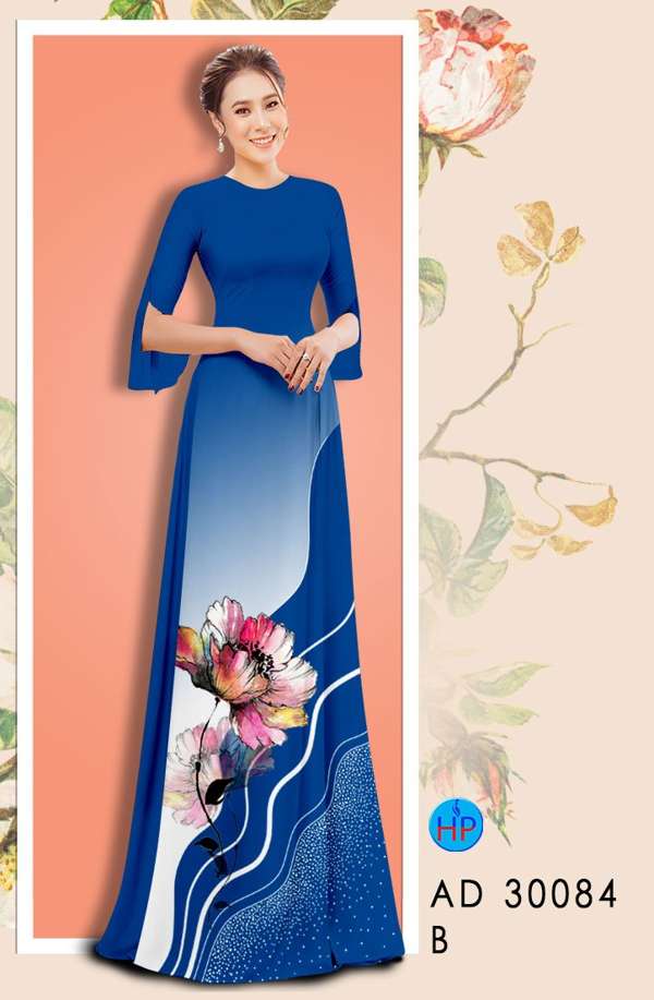 Vải Áo Dài Hoa In 3D Độc Đáo AD 30084 42 Vải Áo Dài Hoa In 3D Độc Đáo AD 30084