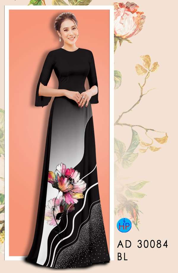 Vải Áo Dài Hoa In 3D Độc Đáo AD 30084 43 Vải Áo Dài Hoa In 3D Độc Đáo AD 30084