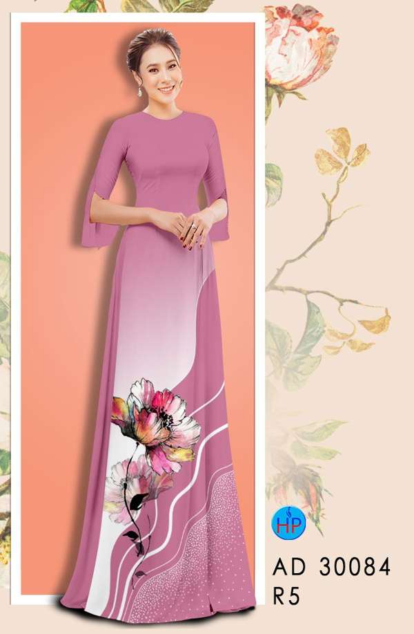 Vải Áo Dài Hoa In 3D Độc Đáo AD 30084 47 Vải Áo Dài Hoa In 3D Độc Đáo AD 30084
