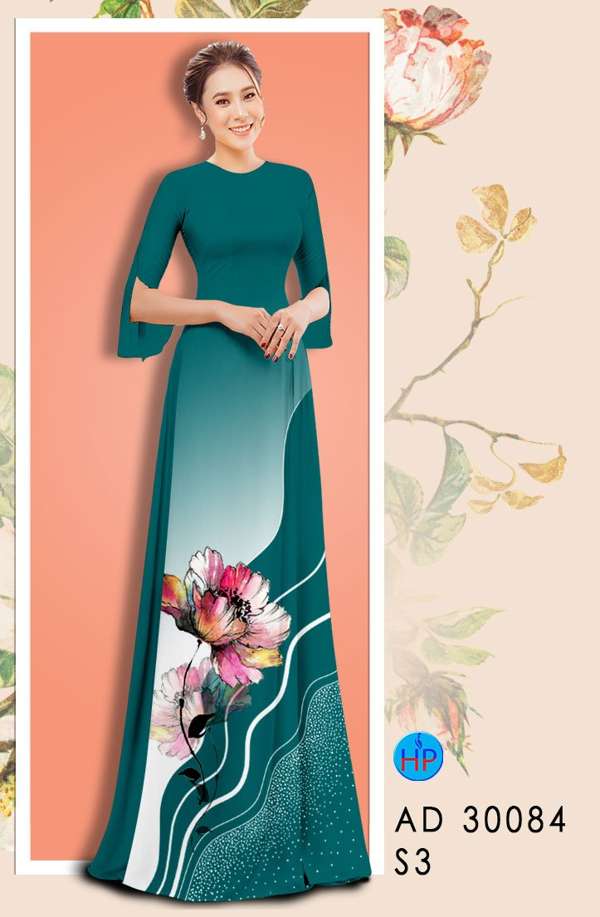 Vải Áo Dài Hoa In 3D Độc Đáo AD 30084 49 Vải Áo Dài Hoa In 3D Độc Đáo AD 30084