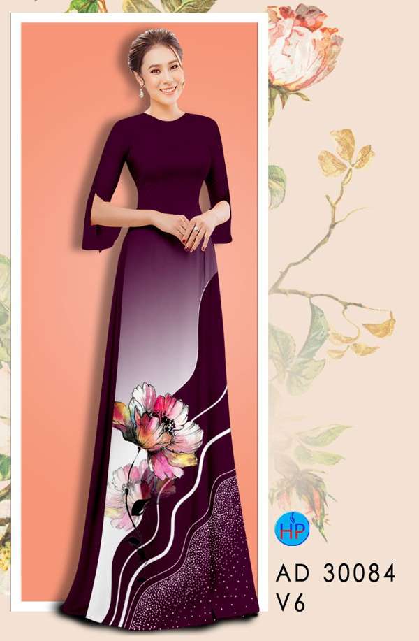 Vải Áo Dài Hoa In 3D Độc Đáo AD 30084 51 Vải Áo Dài Hoa In 3D Độc Đáo AD 30084