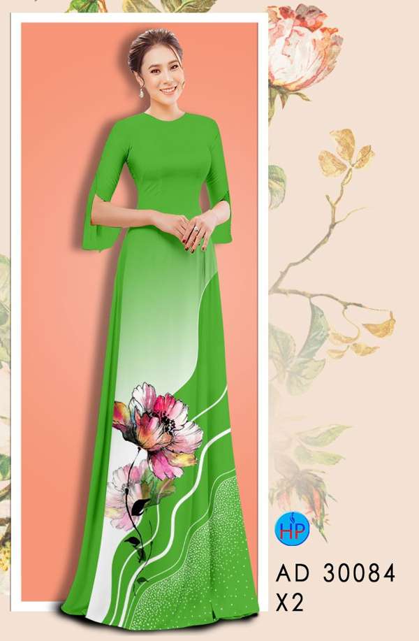 Vải Áo Dài Hoa In 3D Độc Đáo AD 30084 52 Vải Áo Dài Hoa In 3D Độc Đáo AD 30084