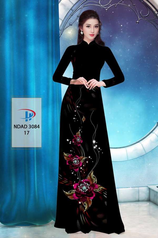 Vải Áo Dài Hoa In 3D Kiểu Mới AD NDAD3084 57 Vải Áo Dài Hoa In 3D Kiểu Mới AD NDAD3084