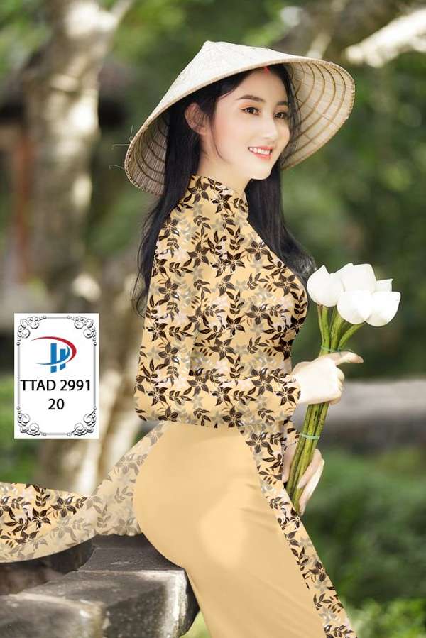 Vải Áo Dài Hoa Đều Độc Đáo AD TTAD2991 54 Vải Áo Dài Hoa Đều Độc Đáo AD TTAD2991