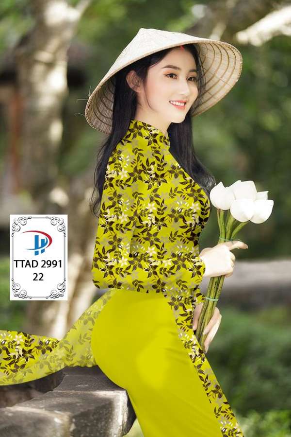 Vải Áo Dài Hoa Đều Độc Đáo AD TTAD2991 56 Vải Áo Dài Hoa Đều Độc Đáo AD TTAD2991