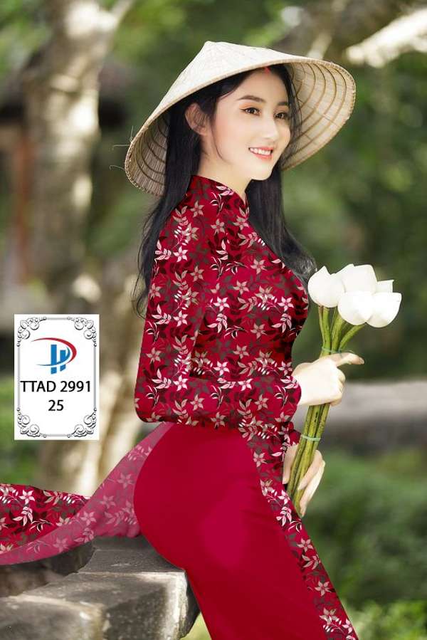 Vải Áo Dài Hoa Đều Độc Đáo AD TTAD2991 59 Vải Áo Dài Hoa Đều Độc Đáo AD TTAD2991
