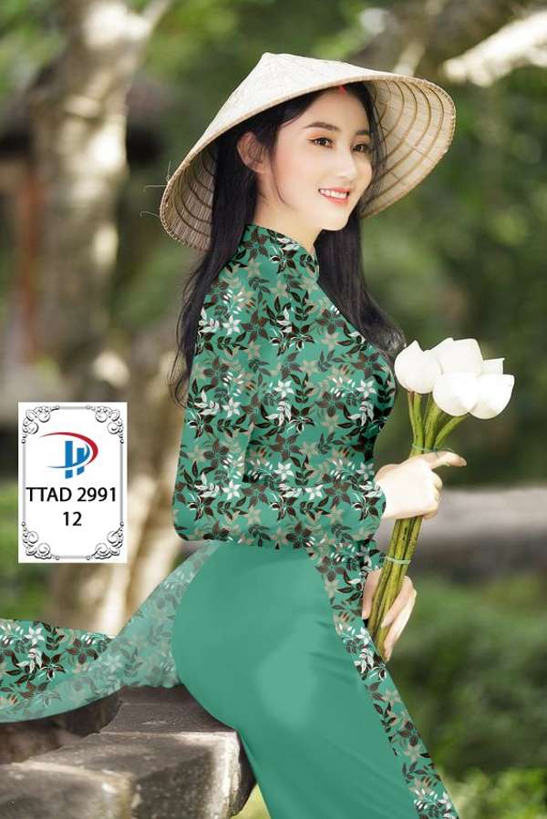 Vải Áo Dài Hoa Đều Độc Đáo AD TTAD2991 70 Vải Áo Dài Hoa Đều Độc Đáo AD TTAD2991