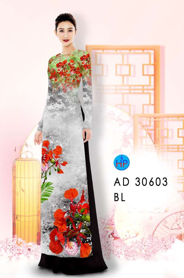 Vải Áo Dài Hoa Phượng Kiểu Mới AD 30603 39 Vải Áo Dài Hoa Phượng Kiểu Mới AD 30603