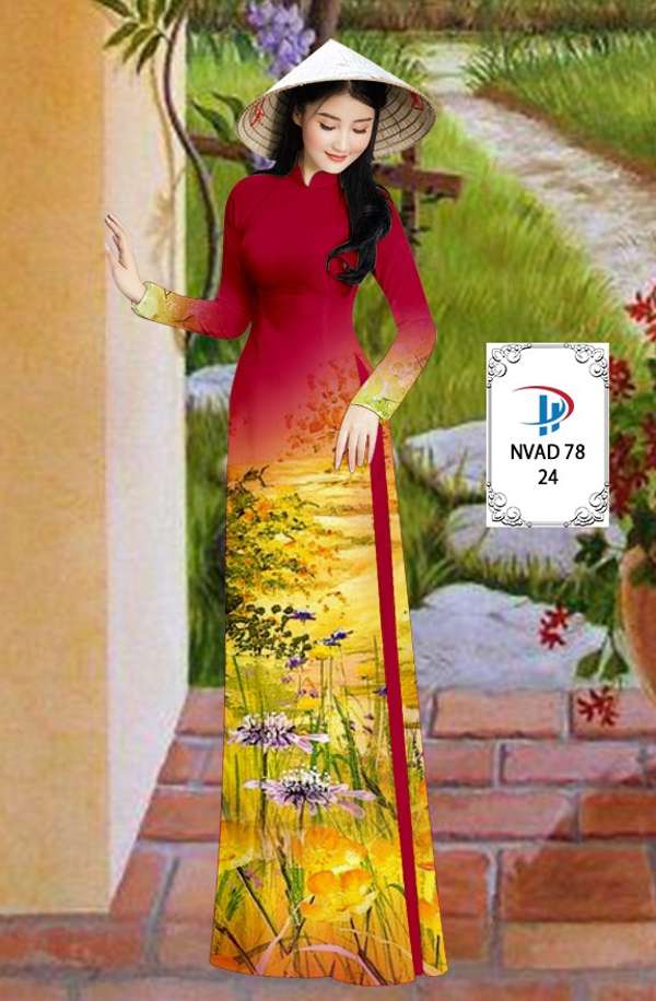 Vải Áo Dài Phong Cảnh Thiết Kế 2021 AD NVAD78