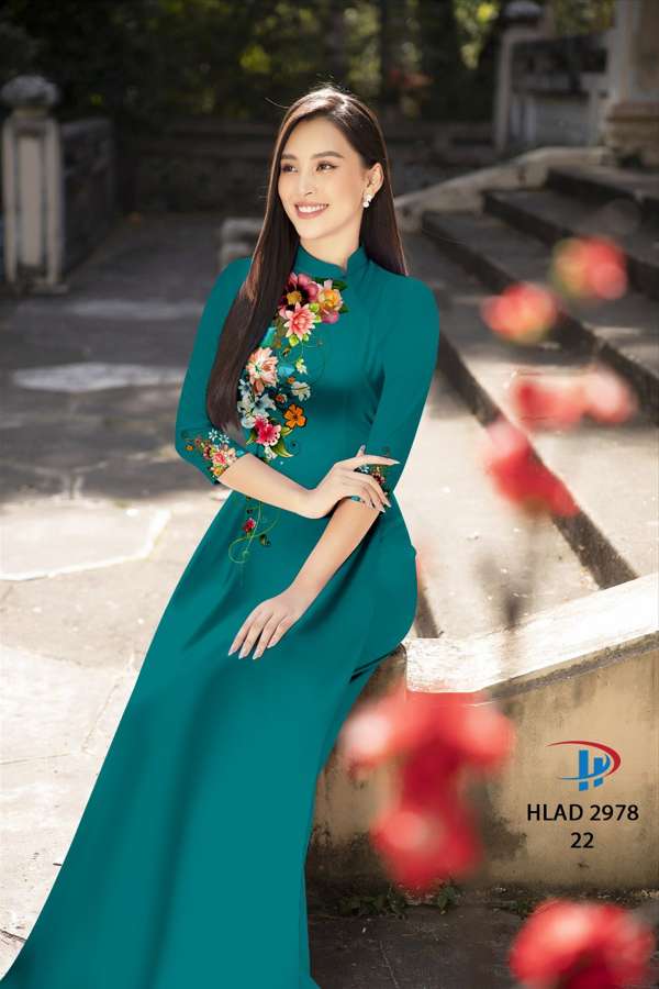 Vải Áo Dài Hoa In 3D Thiết Kế 2021 AD HLAD2978 55 Vải Áo Dài Hoa In 3D Thiết Kế 2021 AD HLAD2978