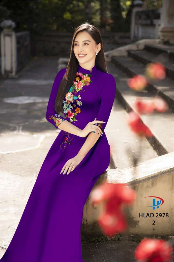 Vải Áo Dài Hoa In 3D Thiết Kế 2021 AD HLAD2978 60 Vải Áo Dài Hoa In 3D Thiết Kế 2021 AD HLAD2978