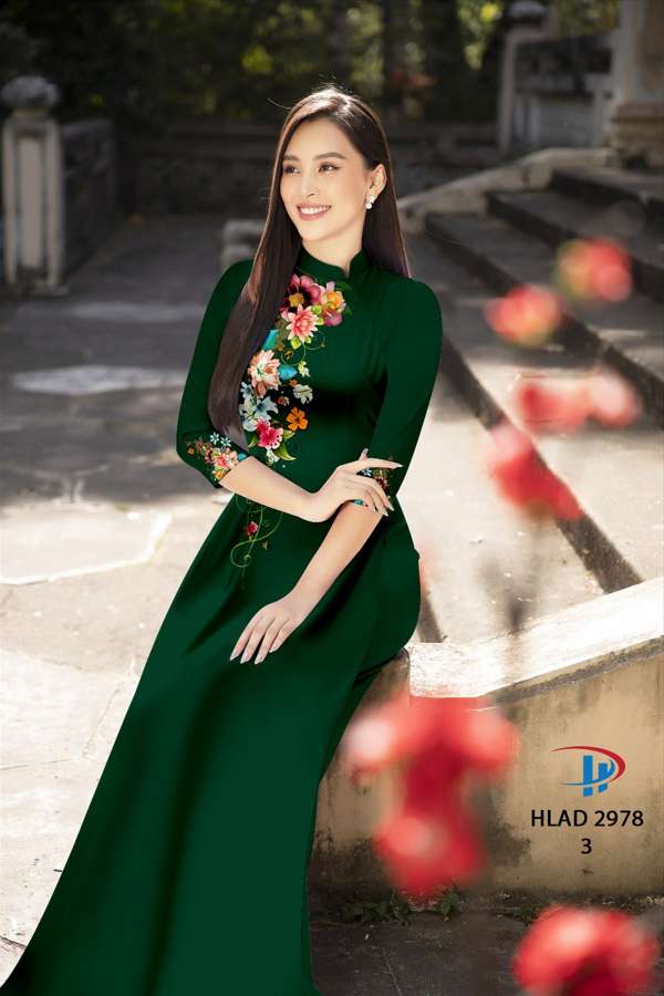 Vải Áo Dài Hoa In 3D Thiết Kế 2021 AD HLAD2978 62 Vải Áo Dài Hoa In 3D Thiết Kế 2021 AD HLAD2978