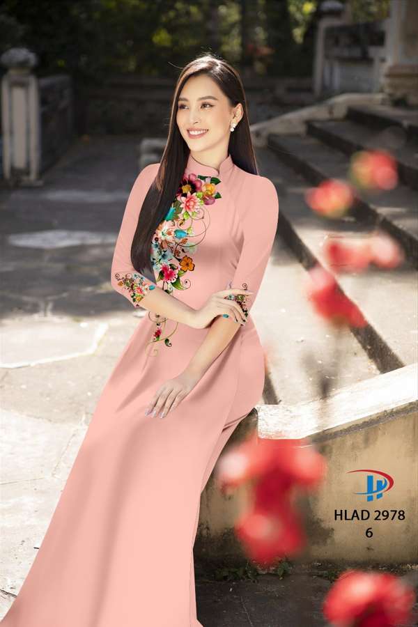 Vải Áo Dài Hoa In 3D Thiết Kế 2021 AD HLAD2978 65 Vải Áo Dài Hoa In 3D Thiết Kế 2021 AD HLAD2978