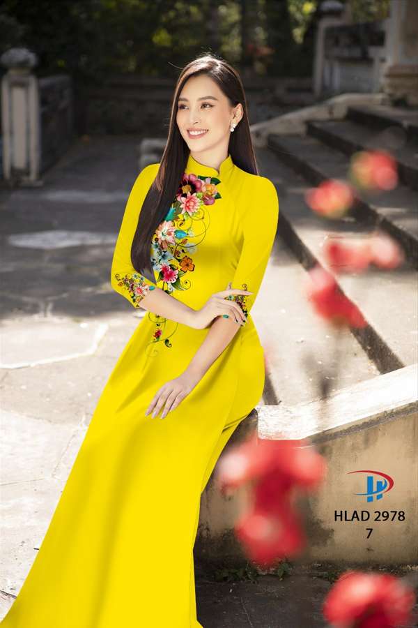 Vải Áo Dài Hoa In 3D Thiết Kế 2021 AD HLAD2978 66 Vải Áo Dài Hoa In 3D Thiết Kế 2021 AD HLAD2978