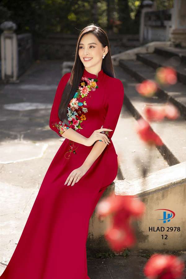 Vải Áo Dài Hoa In 3D Thiết Kế 2021 AD HLAD2978 69 Vải Áo Dài Hoa In 3D Thiết Kế 2021 AD HLAD2978