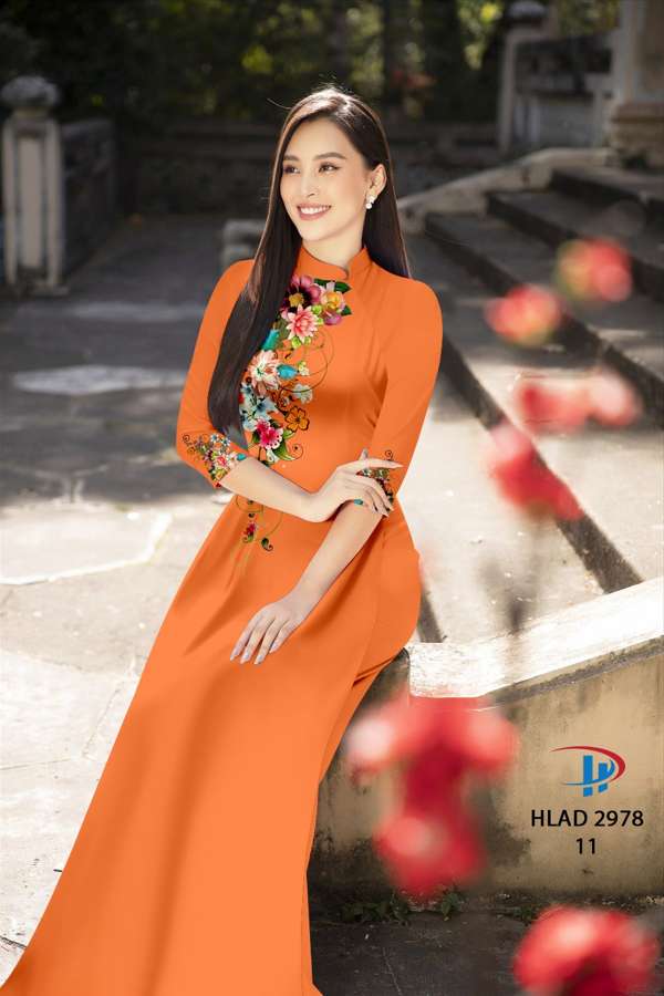 Vải Áo Dài Hoa In 3D Thiết Kế 2021 AD HLAD2978 68 Vải Áo Dài Hoa In 3D Thiết Kế 2021 AD HLAD2978
