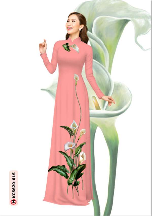 Vải Áo Dài Vẽ Hoa Ly Mới Ra AD KC5620 30 Vải Áo Dài Vẽ Hoa Ly Mới Ra AD KC5620
