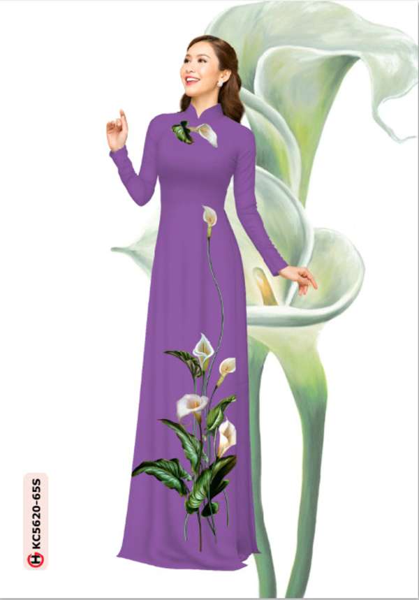 Vải Áo Dài Vẽ Hoa Ly Mới Ra AD KC5620 31 Vải Áo Dài Vẽ Hoa Ly Mới Ra AD KC5620