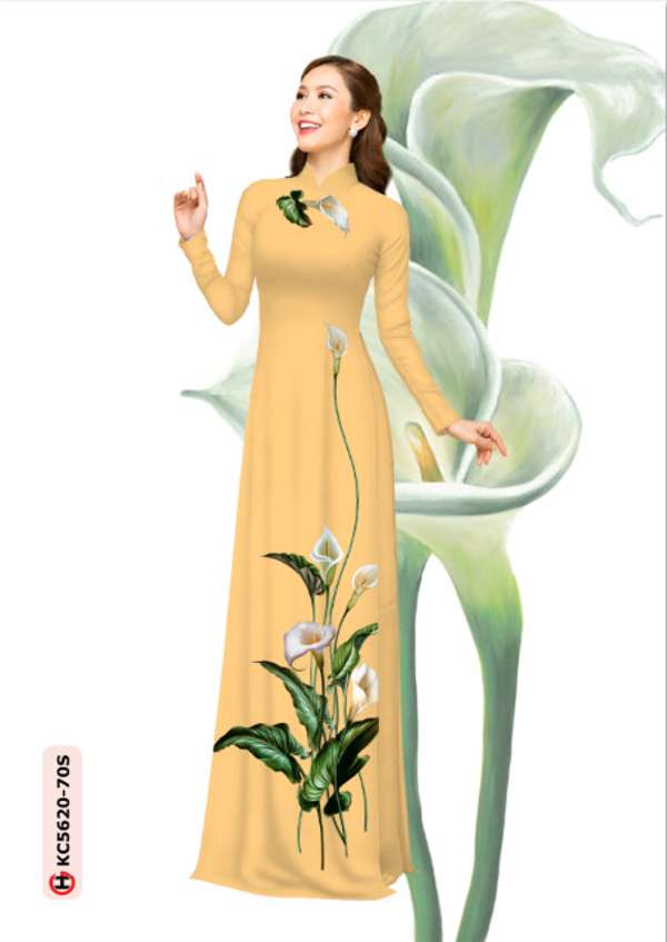 Vải Áo Dài Vẽ Hoa Ly Mới Ra AD KC5620 32 Vải Áo Dài Vẽ Hoa Ly Mới Ra AD KC5620