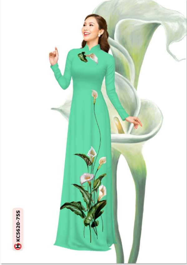 Vải Áo Dài Vẽ Hoa Ly Mới Ra AD KC5620 33 Vải Áo Dài Vẽ Hoa Ly Mới Ra AD KC5620