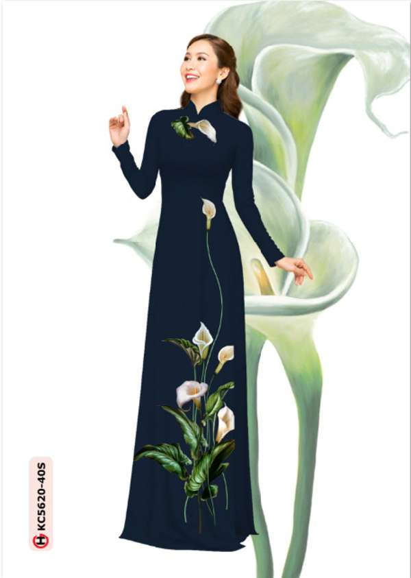 Vải Áo Dài Vẽ Hoa Ly Mới Ra AD KC5620 39 Vải Áo Dài Vẽ Hoa Ly Mới Ra AD KC5620