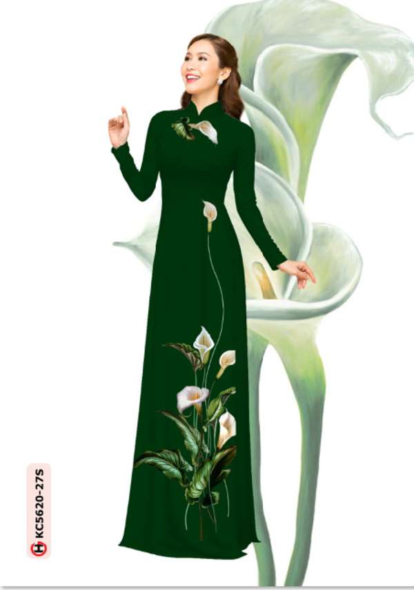 Vải Áo Dài Vẽ Hoa Ly Mới Ra AD KC5620 38 Vải Áo Dài Vẽ Hoa Ly Mới Ra AD KC5620