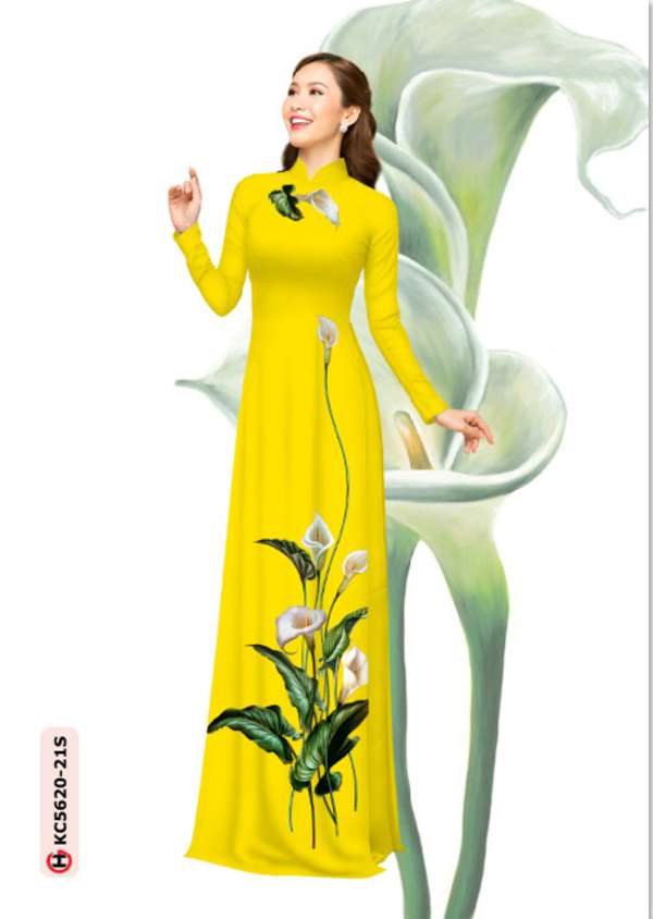 Vải Áo Dài Vẽ Hoa Ly Mới Ra AD KC5620 35 Vải Áo Dài Vẽ Hoa Ly Mới Ra AD KC5620