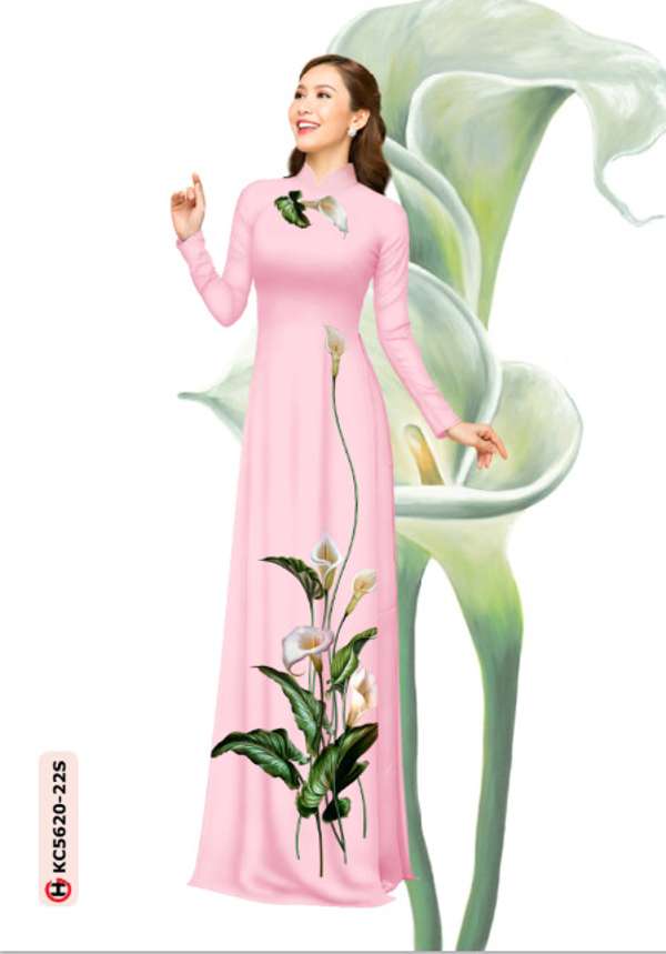 Vải Áo Dài Vẽ Hoa Ly Mới Ra AD KC5620 36 Vải Áo Dài Vẽ Hoa Ly Mới Ra AD KC5620