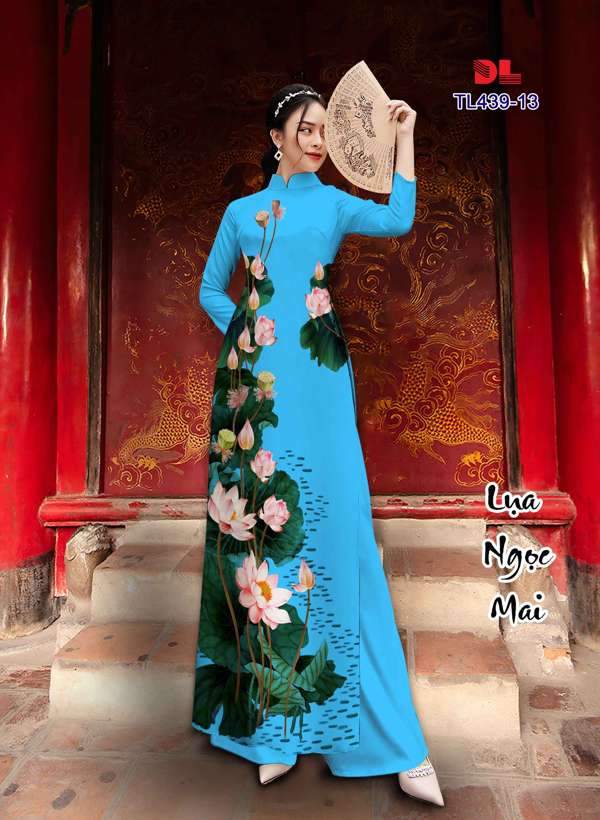 Vải Áo Dài Hoa Sen Thiết Kế 2021 AD TL439