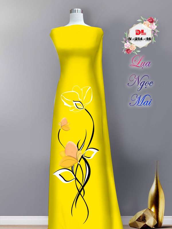 Vải Áo Dài Hoa In 3D Kiểu Mới AD DLV214
