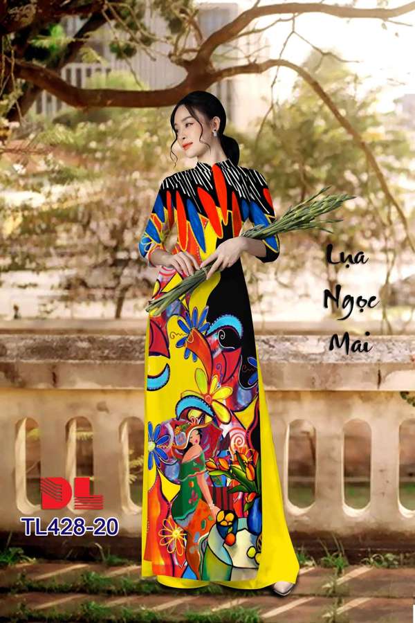 Vải Áo Dài Hoa Văn Mới Ra AD TL428