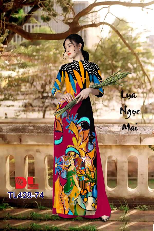 Vải Áo Dài Hoa Văn Mới Ra AD TL428