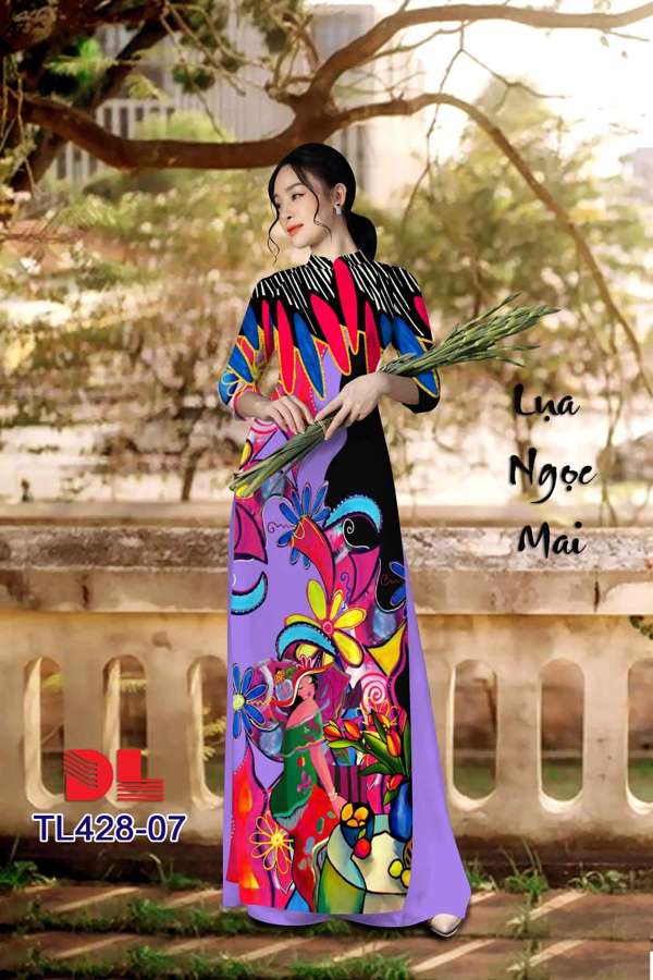 Vải Áo Dài Hoa Văn Mới Ra AD TL428