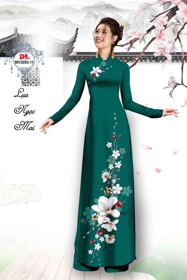 Vải Áo Dài Hoa In 3D Mới Ra AD MV3093