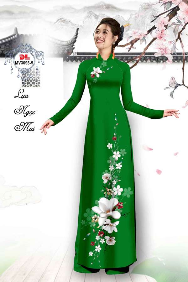 Vải Áo Dài Hoa In 3D Mới Ra AD MV3093
