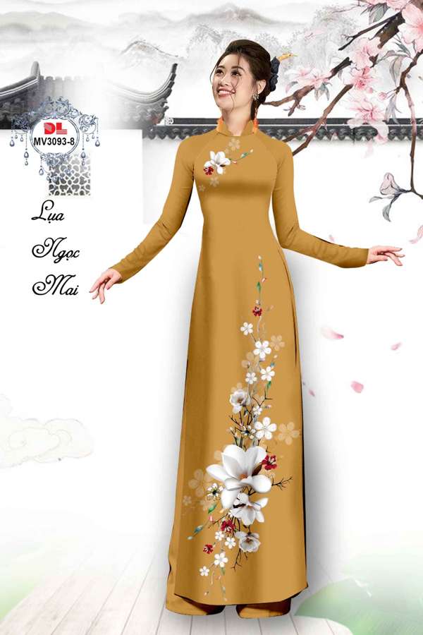 Vải Áo Dài Hoa In 3D Mới Ra AD MV3093