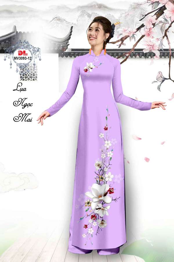 Vải Áo Dài Hoa In 3D Mới Ra AD MV3093