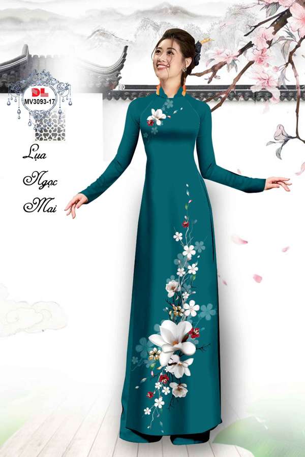 Vải Áo Dài Hoa In 3D Mới Ra AD MV3093