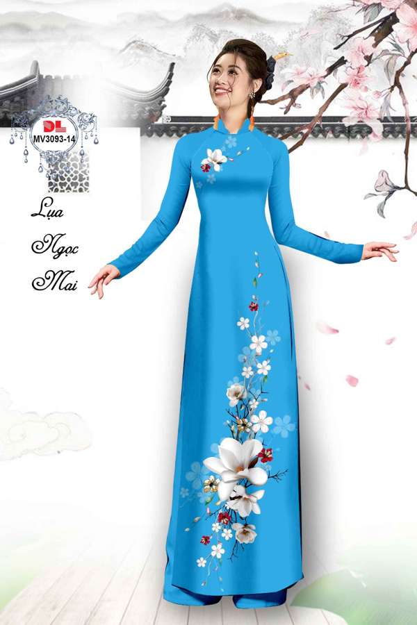 Vải Áo Dài Hoa In 3D Mới Ra AD MV3093