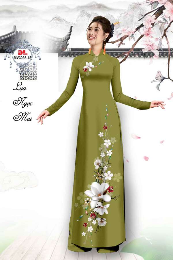 Vải Áo Dài Hoa In 3D Mới Ra AD MV3093
